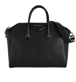 Medium Antigona, Leather, Black, MPB0176, S, 2*